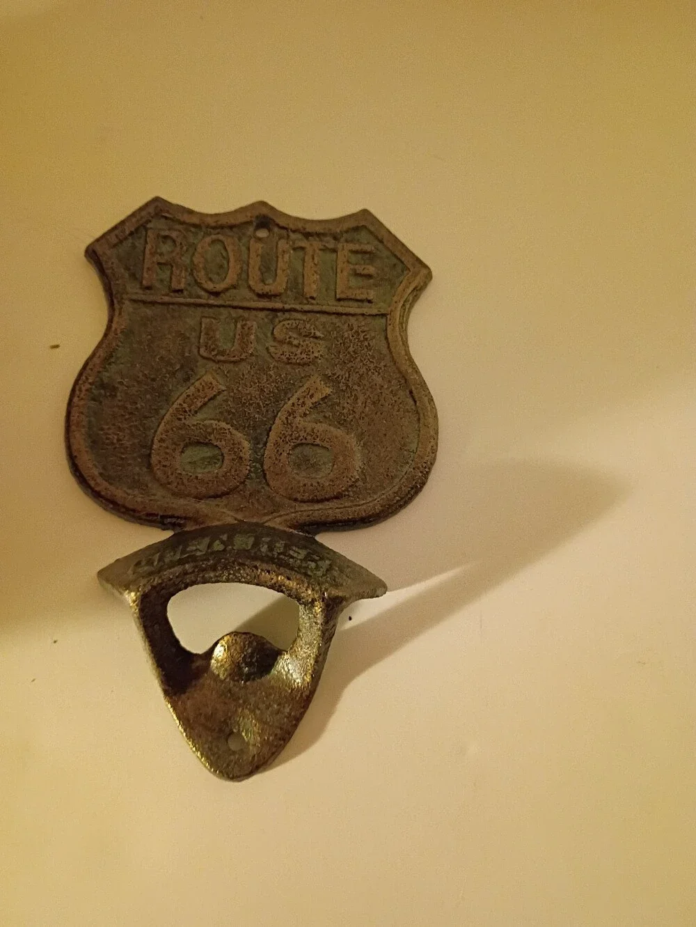 Route 66 Wall Mounted Cast Iron Bottle Opener